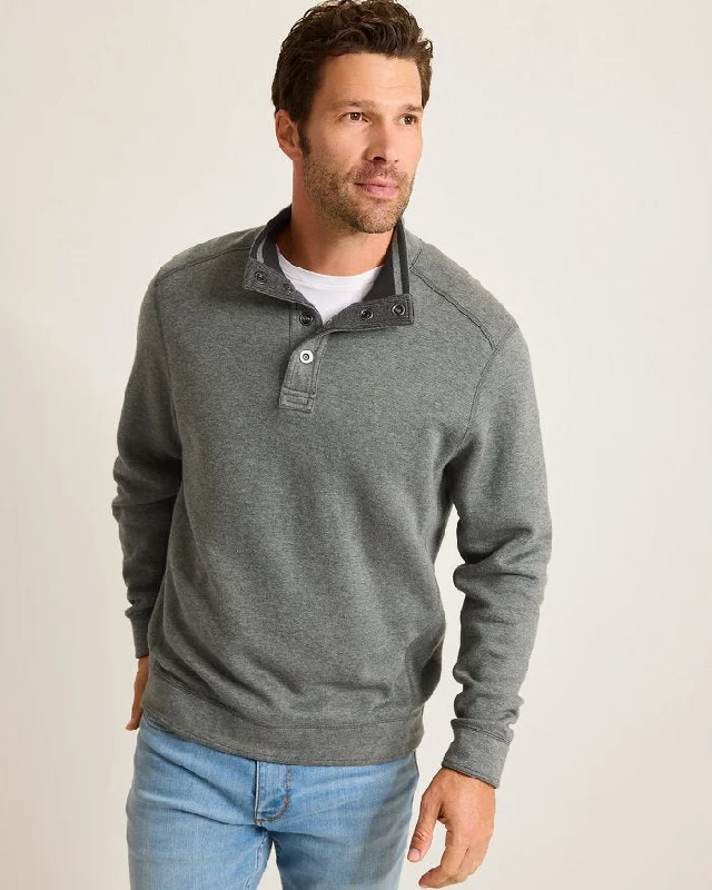 Men's Sweaters in Pastel ShadesTommy Bahama Men's New Flip Coast Snap Mock Pullover Sweater - Ash Grey Heather