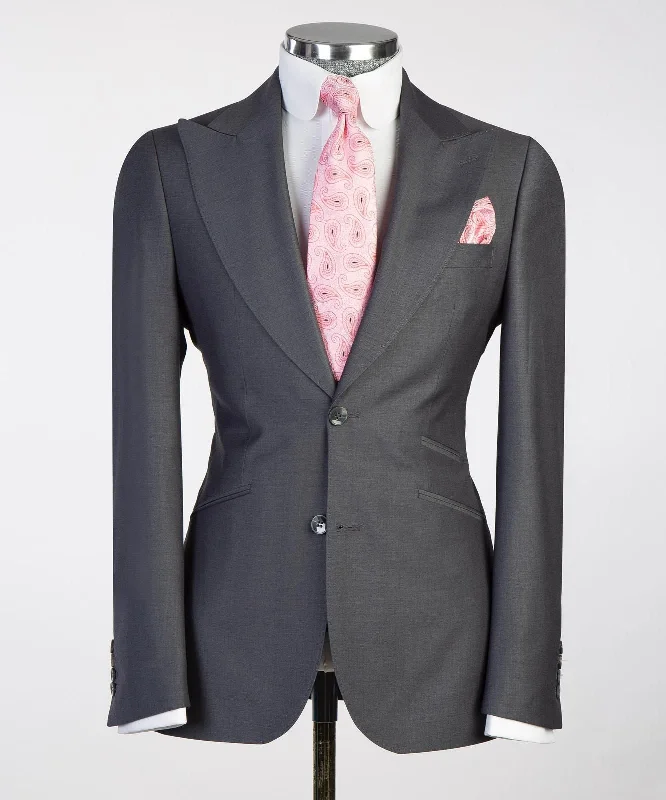 Classic Charcoal Dark Grey Suit For Men