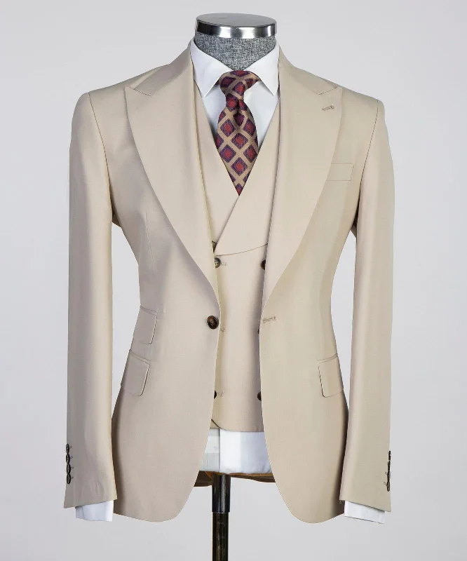 Classic Light Beige Men Suit