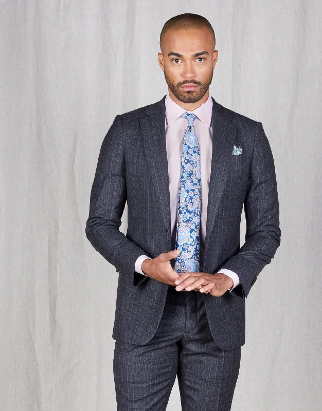 Cooper Charcoal Stripe Two Piece Suit