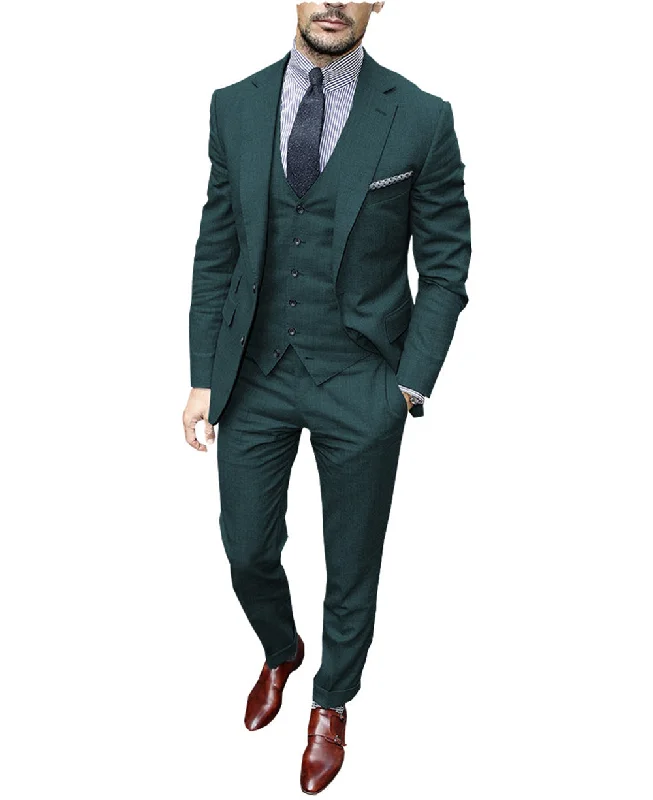 Formal 3 Piece Men's Suit(Blazer + Vest + Pants)