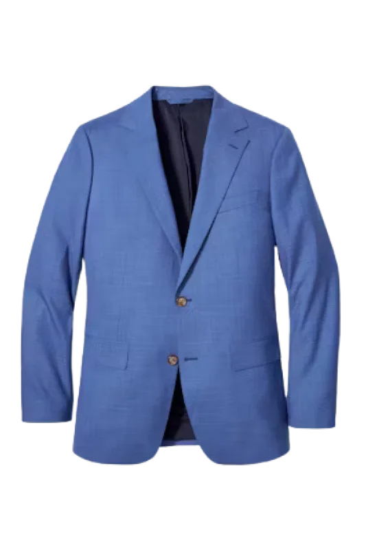 BLue Wool Stretch 2-Button Notch Lapel Suit