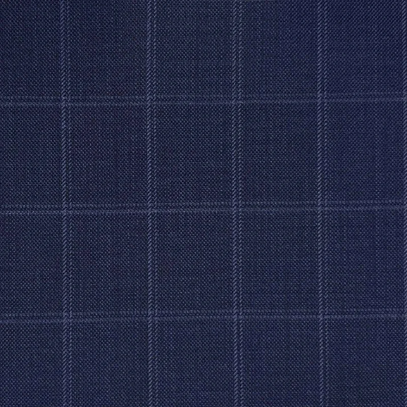 VITALE BARBERIS CANONICO (Revenge Super 150's) - Made In Italy - Navy Steel Blue Grid Check