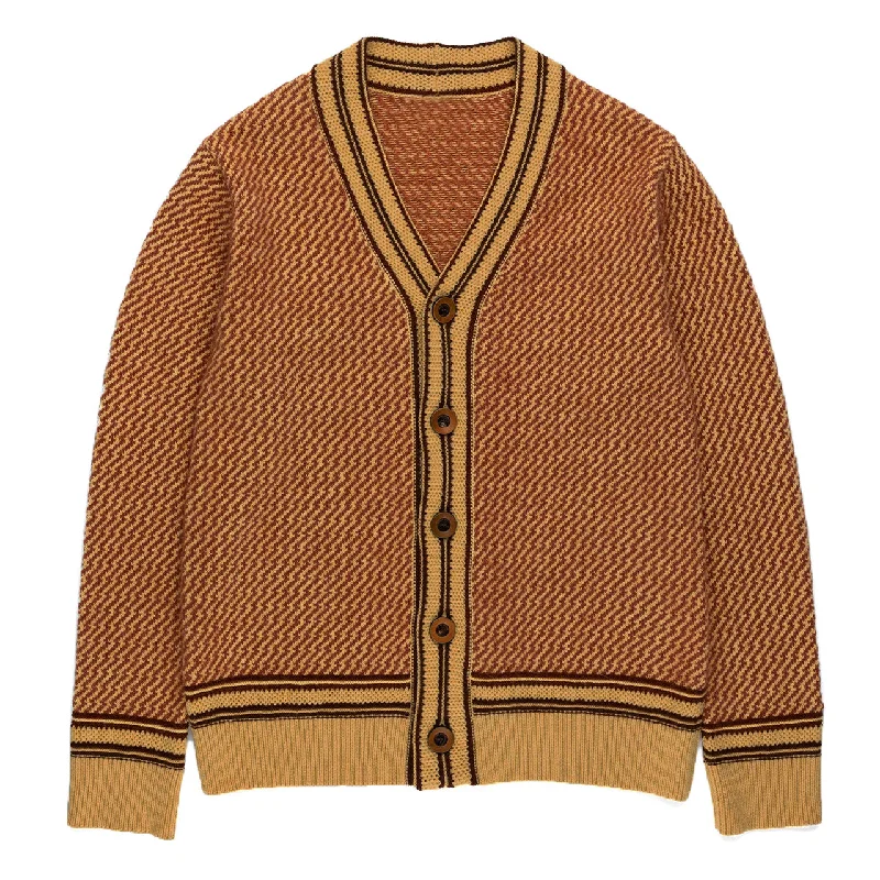 Men's Sweaters with EmbellishmentsMen's Brown knit Cardigan With Buttons