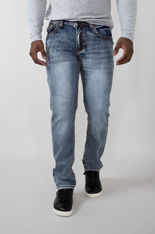 Men's Jeans with a Destroyed LookTrue Luck Waylon Straight Jeans for Men | TL23090603