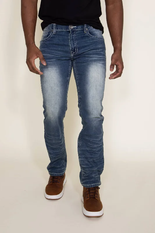 Men's Jeans with Functional PocketsTrue Luck Alfred Bootcut Jeans for Men | TL19350502