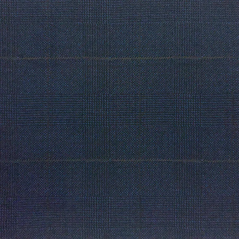 Midnight Blue With Black Windowpane Prince Of Wales Glen Plaid