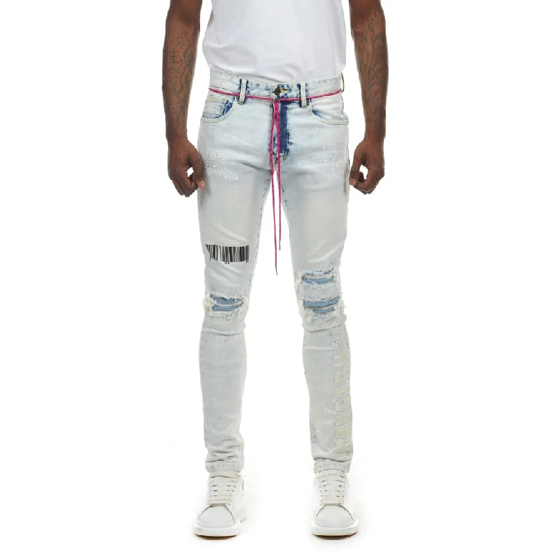 High-Quality Men's JeansSlim Tapered Utility Jeans - Plaster Blue