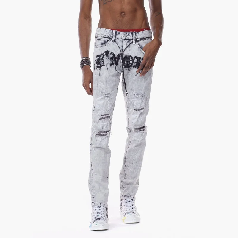 New Arrival Designer Men's JeansBleunoir Slim Crotch Logo Ripoff Jeans - Cloudy Grey