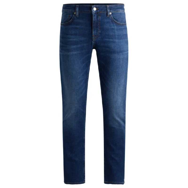 Men's Jeans for Office WearDelaware Slim-fit jeans in dark-blue super-soft denim