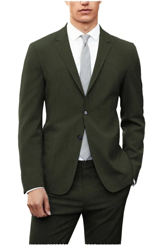 Fashion Casual Double Buttons Notch Lapel Men Suit (Blazer+Pants)