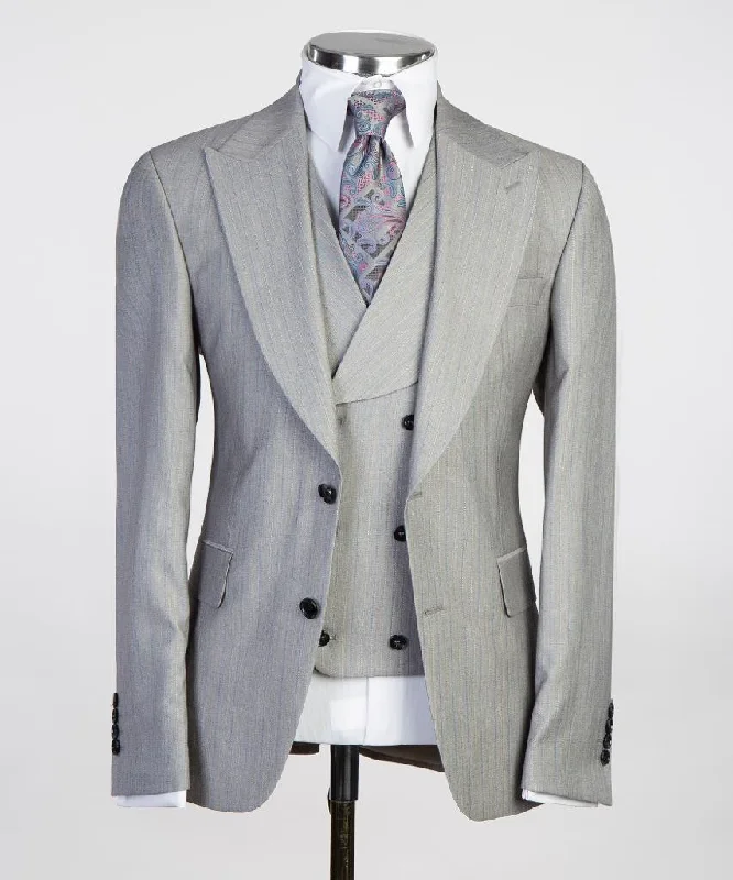 Men's 3 Piece Grey Slim Fit Suit