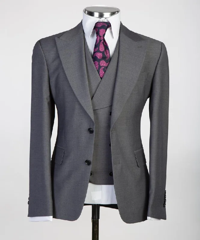 Men's Fashion Dark Grey Charcoal Suit