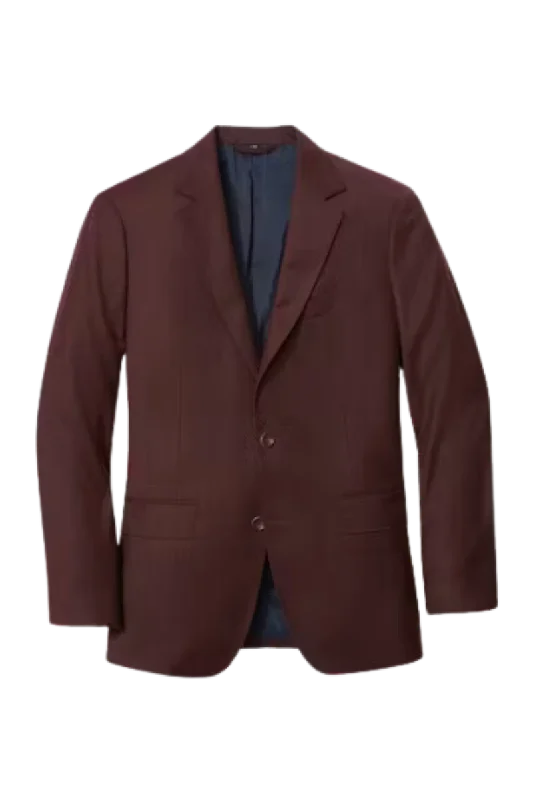 Burgundy Italian Linen Notch Lapel Suit