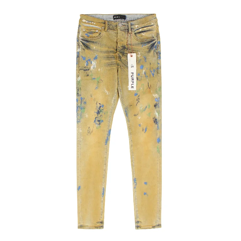 High-Quality Ripped Men's JeansLight Indigo Cathey Spice Painted Jeans