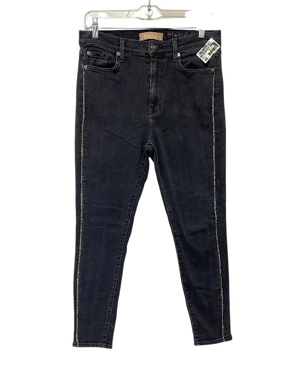 Slim-Fit Men's JeansJeans Skinny By 7 For All Mankind In Black Denim, Size: 30