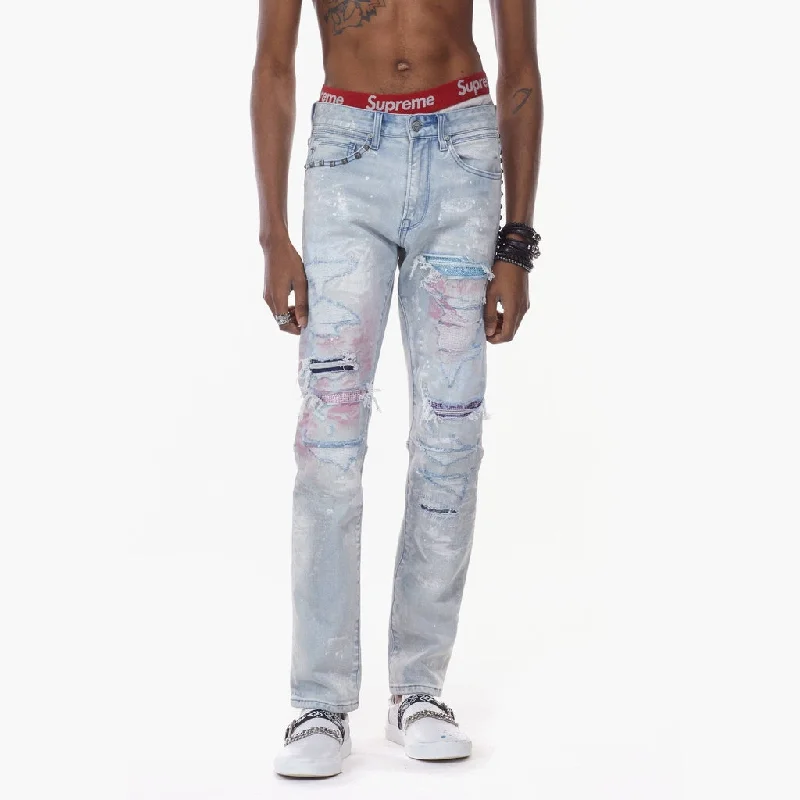 Men's Jeans for a Casual LookBleunoir Slim Antique Studded with Rhinestone Jeans - Hazy Blue