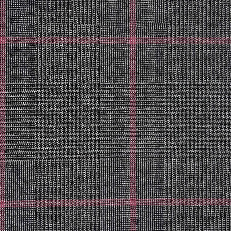 VITALE BARBERIS CANONICO (Revenge Super 150's) - Made In Italy - Charcoal Prince Of Wales Glen Plaid With Large Rose Windowpane