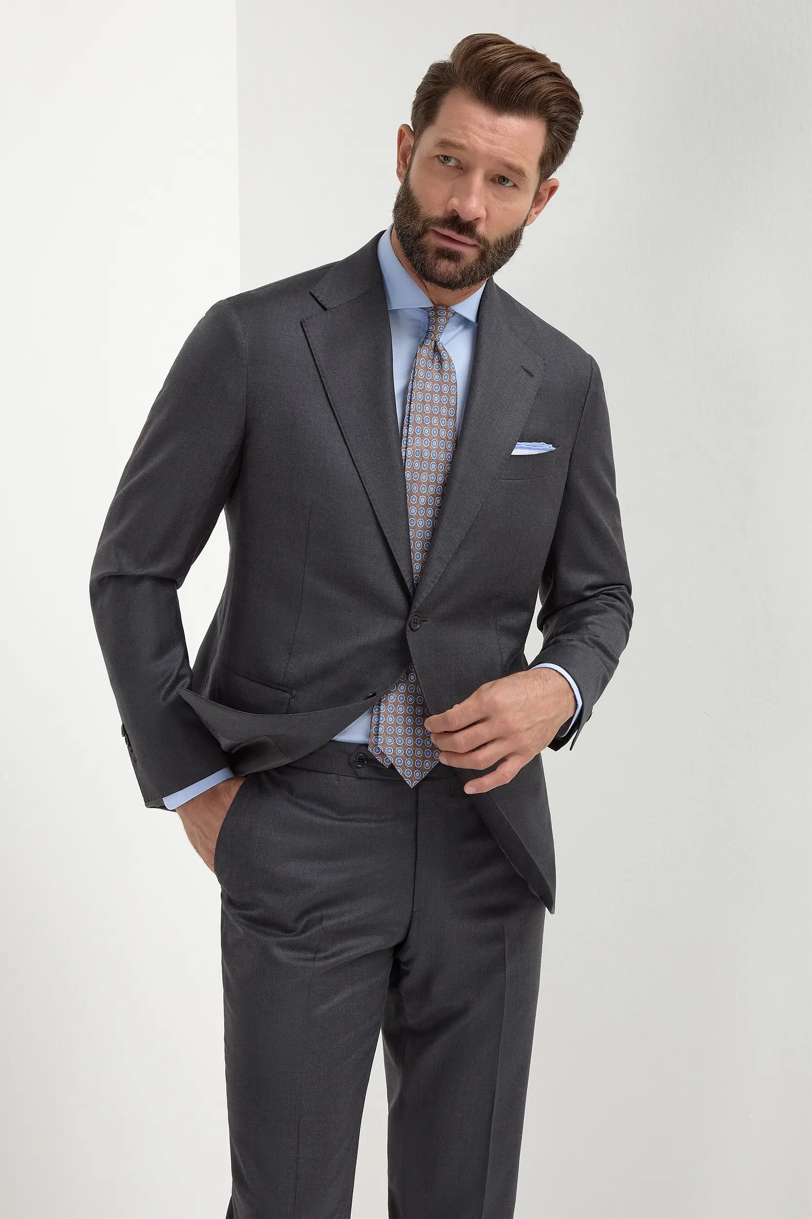 Grey full canvas suit - Made in Italy