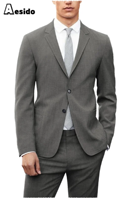 Fashion Casual Double Buttons Notch Lapel Men Suit (Blazer+Pants)