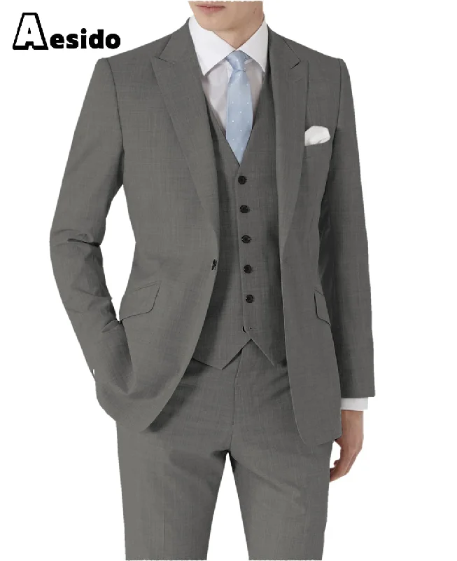 3 Pieces Single Buttons Peak Lapel Men Suit（Blazer+Vest+Pants）