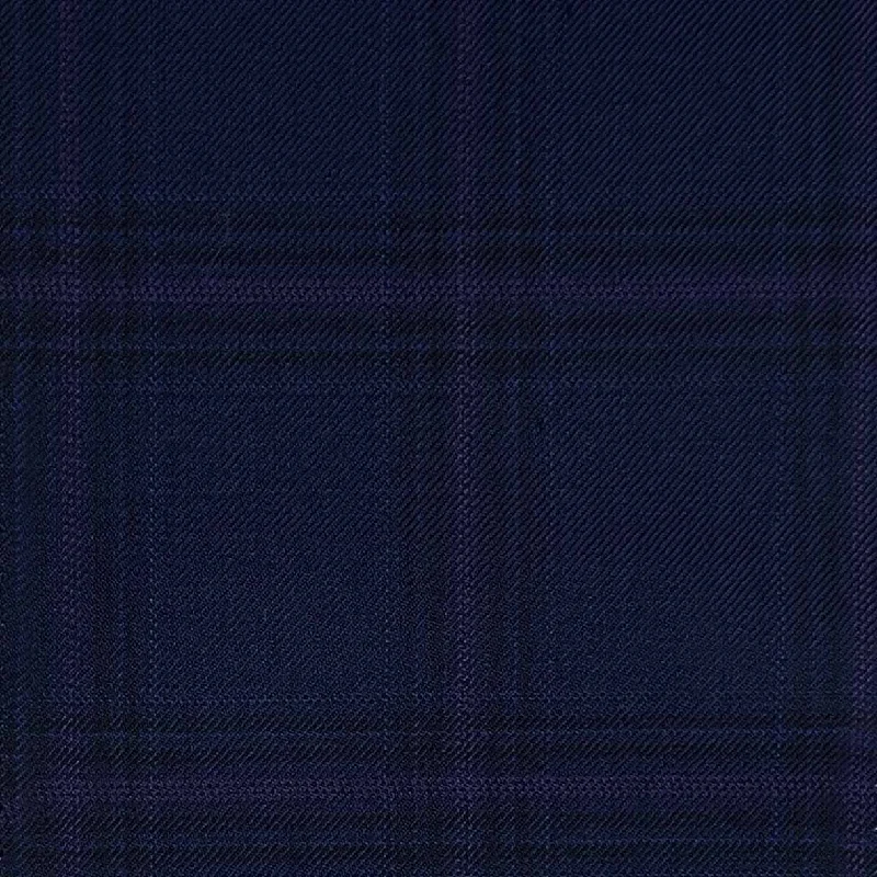 Midnight Blue With Plum Windowpane