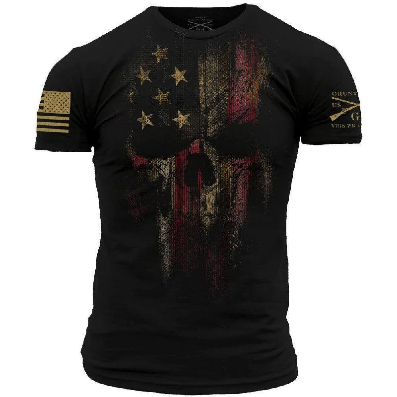 Men's Shirts with Patchwork SleevesAmerican Reaper 2.0 T-Shirt - Black