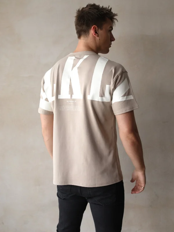 Men's Shirts with Patchwork PatternsBLKLY Relaxed T-Shirt - Tan