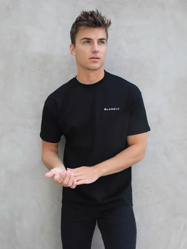 Men's Shirts with Hidden PocketsSeries Relaxed T-Shirt - Black