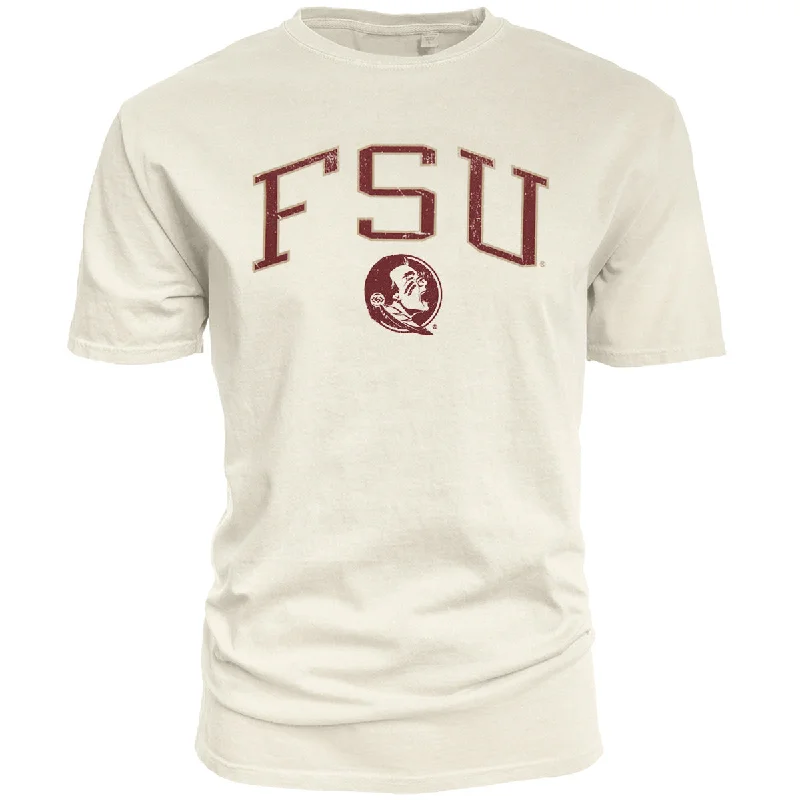 Men's Flowy Shirts for a Relaxed LookBlue 84 Men's FSU Seminole Logo Short Sleeve Heavyweight T-shirt - Ivory