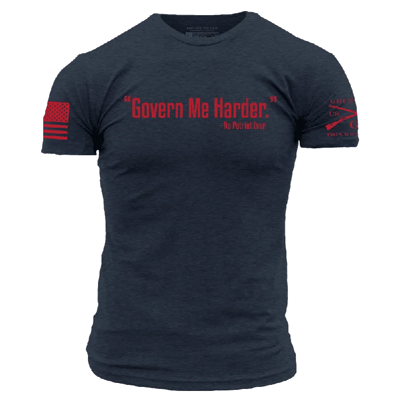 Men's Shirts with Single-Breasted DesignsGovern Me Harder T-Shirt - Midnight Navy