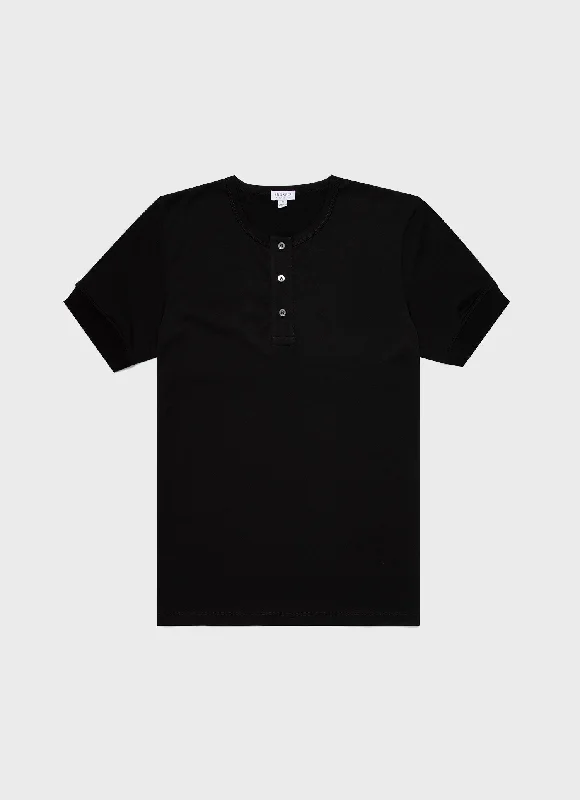 Men's Shirts with UV ProtectionMen's Henley T-shirt in Black