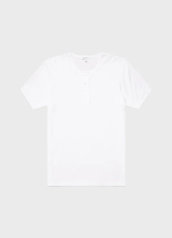 Men's Shirts with Pocket SquaresMen's Henley T-shirt in White