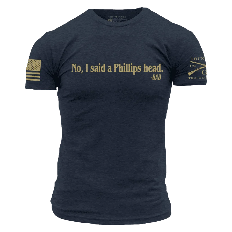 Men's Shirts with Raw-Edge HemlinesI Said A Phillips Head T-Shirt - Midnight Navy