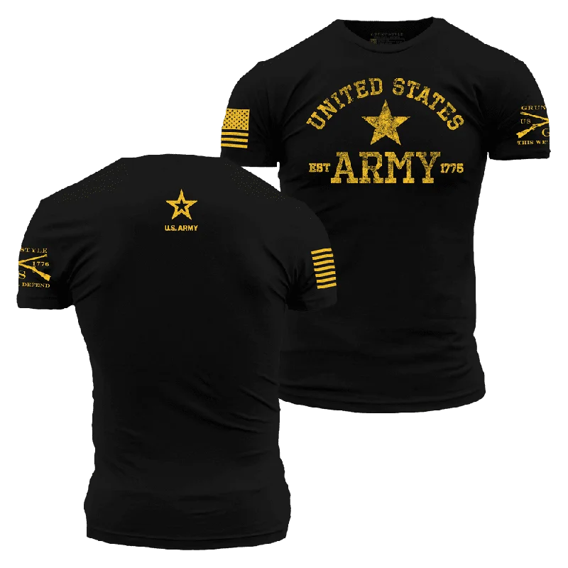 Men's Shirts with Raw-Edge HemlinesArmy Est. 1775 T-Shirt - Black