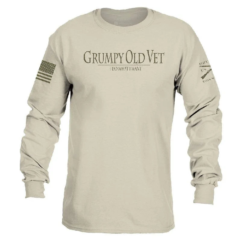 Men's Shirts with Velcro ClosuresGrumpy Old Vet Long Sleeve - Sand