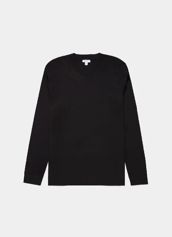 Men's Shirts with Appliqué DetailsMen's Long Sleeve Heavyweight T-shirt in Black