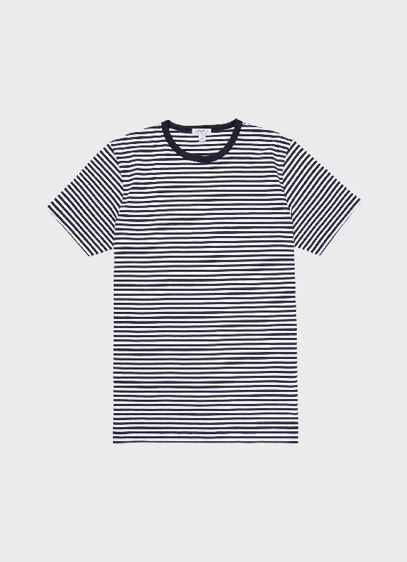 Men's Shirts with Striped PatternsMen's Classic T-shirt in Navy/White English Stripe