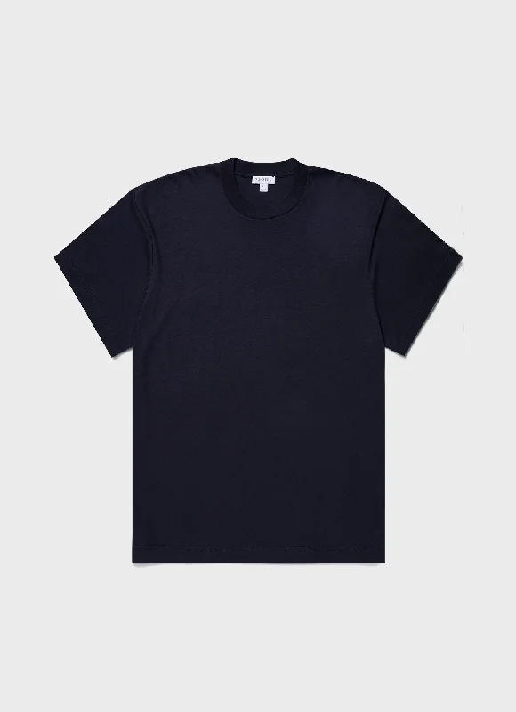 Men's Shirts with Convertible CollarsMen's Oversized Heavyweight T-shirt in Navy