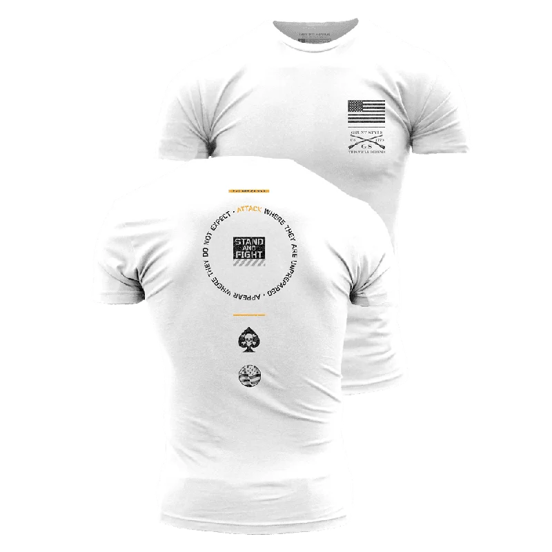 Men's Shirts with Scoop NecksMen's Stand And Fight T-Shirt - White