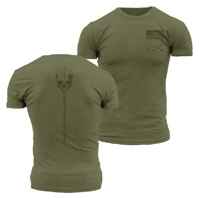 Elegant Men's Dress ShirtsStrength Through Suffering T-Shirt - Military Green