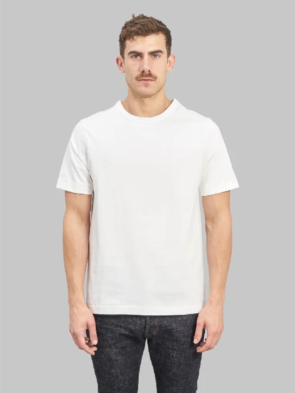 Men's Unique and Designer TopsMerz b. Schwanen 214 2-Thread Heavyweight 8.6oz Crewneck Loopwheeled Relaxed Fit T-Shirt White