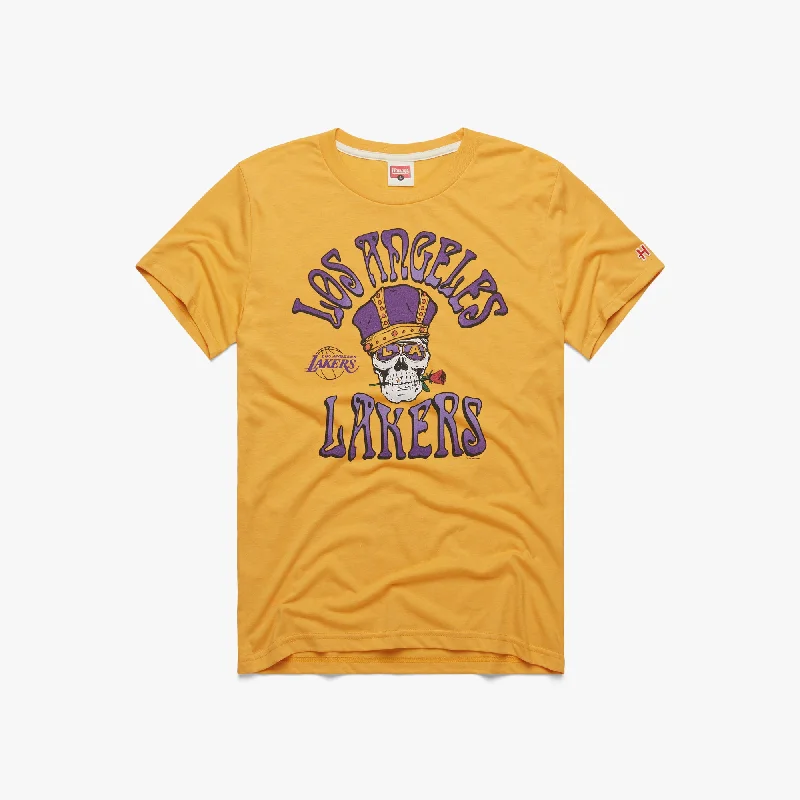 Men's Shirts with Cowl NecksNBA x Grateful Dead x Lakers Skull And Rose