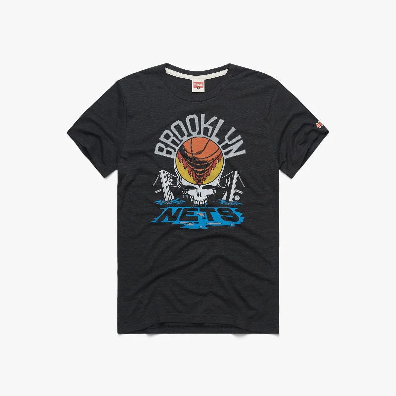 Men's Shirts with Single-Breasted DesignsNBA x Grateful Dead x Nets Skull