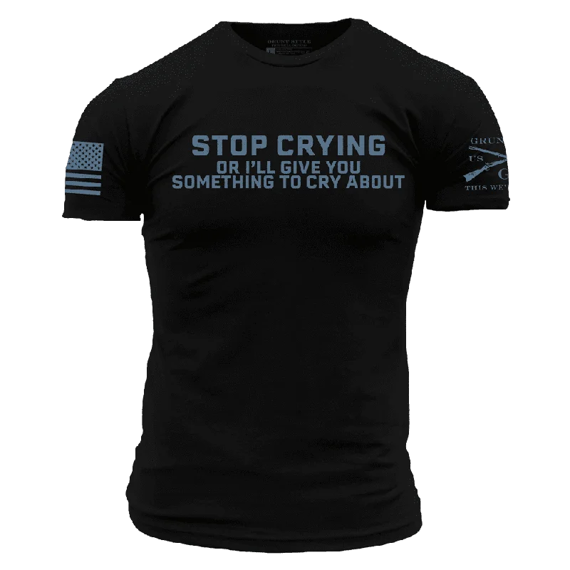 Men's Shirts with Adjustable CuffsStop Crying T-Shirt - Black