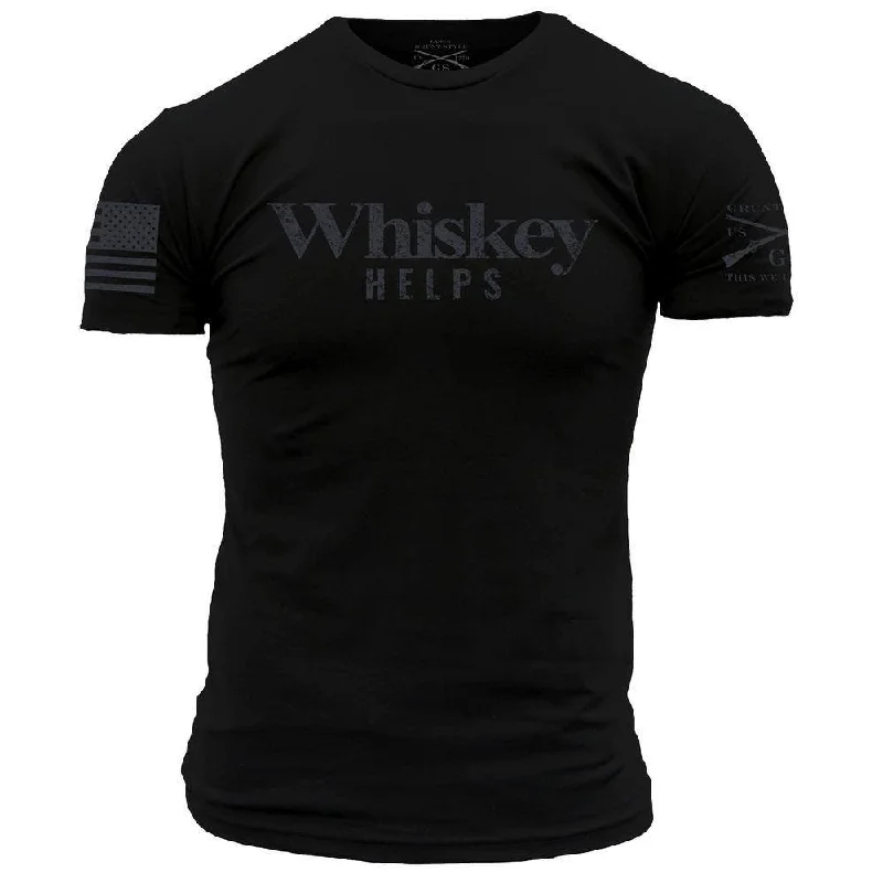 Men's Short-Sleeved ShirtsWhiskey Helps™ T-Shirt - Black