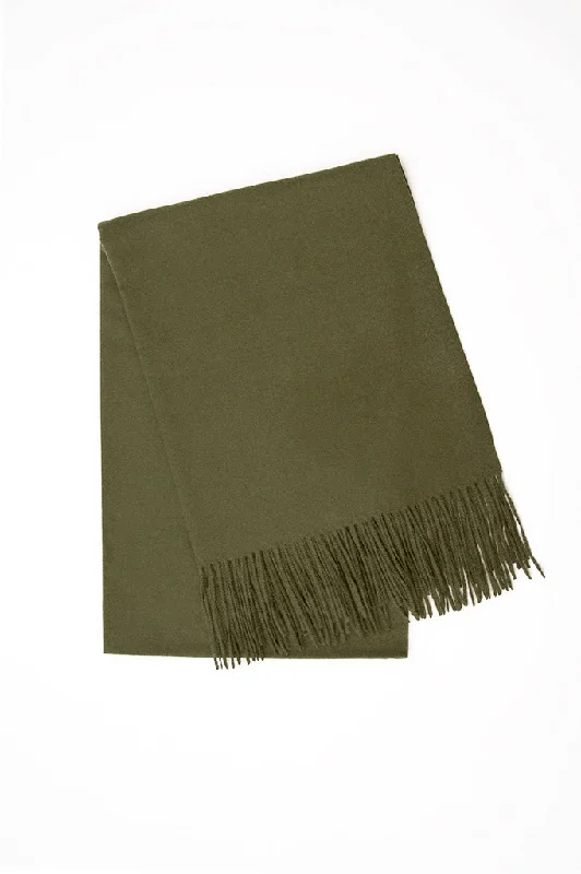 Men's Pants with Zippered PocketsWool Scarf, Olive