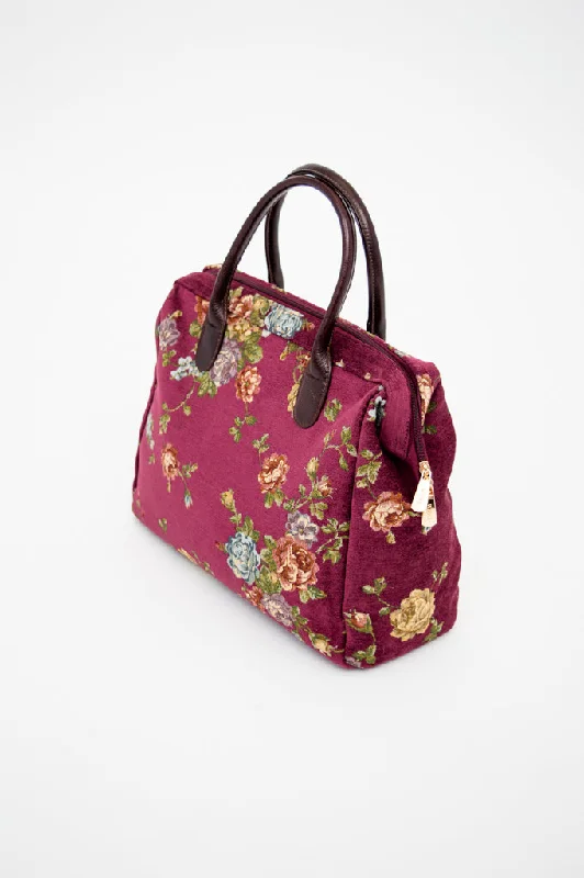 Men's Elastic-Waisted Pants for Easy MovementMaroon Flower Print Handbag