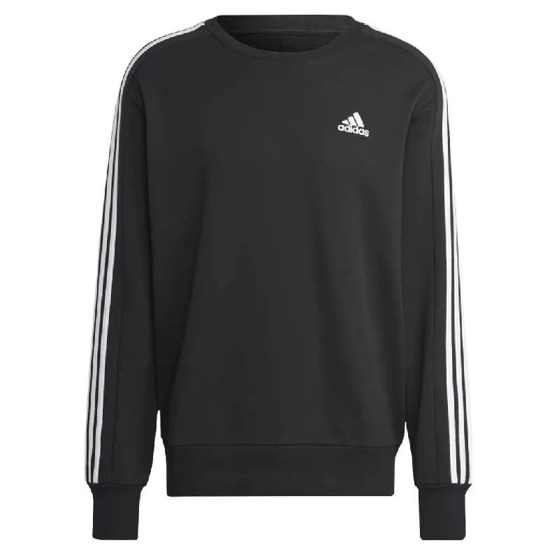 Men's Sweaters with Asymmetrical Hemlinesadidas - Men's Essentials French Terry 3 Stripes Sweater (IC9317)