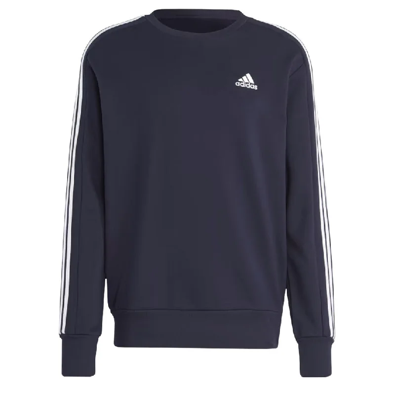 Men's Sweaters with Raglan Sleevesadidas - Men's Essentials French Terry 3 Stripes Sweater (IC9318)